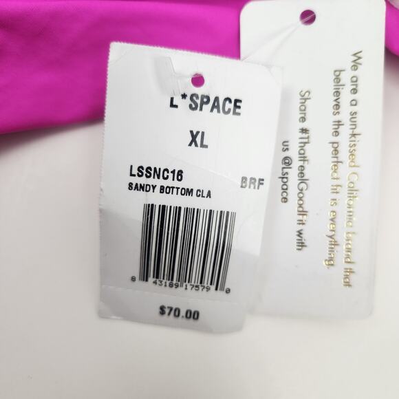 L*Space Sandy Bikini Bottom in Bright Fuchsia Pink Size XL NWT - Picture 4 of 5